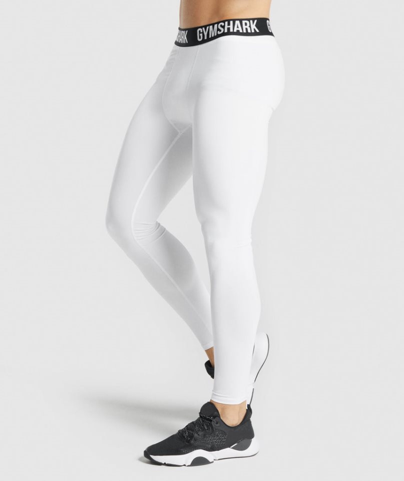 Men's Gymshark Element Baselayer Leggings White | CA 6AD075